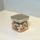 Pote Hermetico Quadrado Com Tampa Cromo Fosco Vedação Tripla 1,1L - Ela Decora